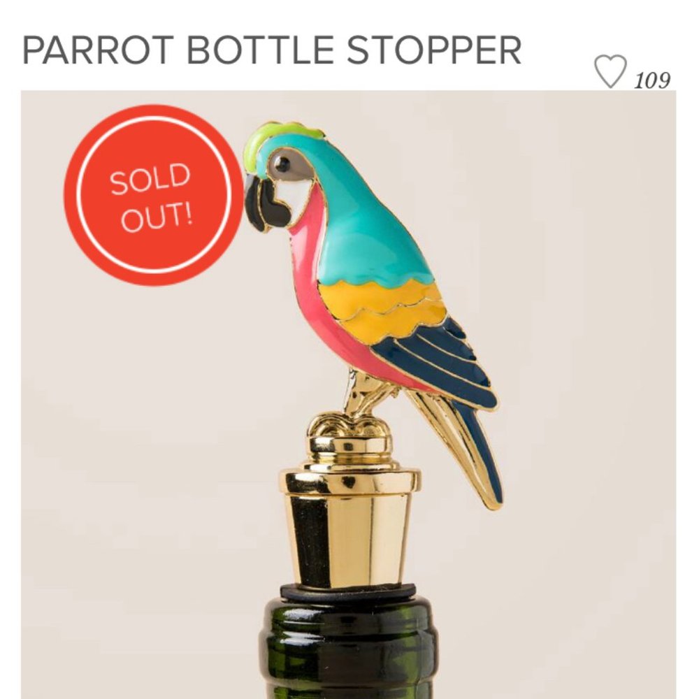 *Sold Out* Colorful Parrot Bottle Stopper